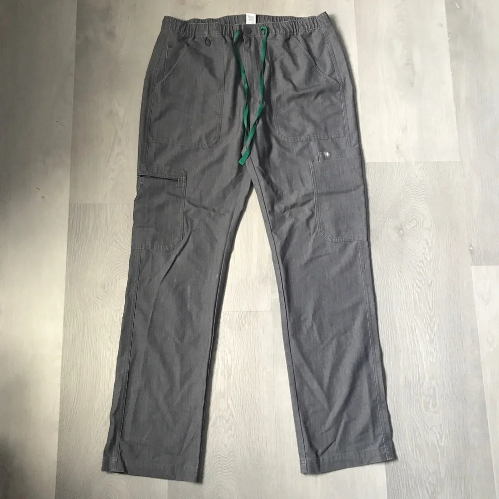 FIGS AXIM GRAY CARGO POCKET STRAIGHT LEG PANTS MENS MEDIUM